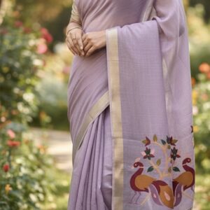Pure cotton Lavender Saree